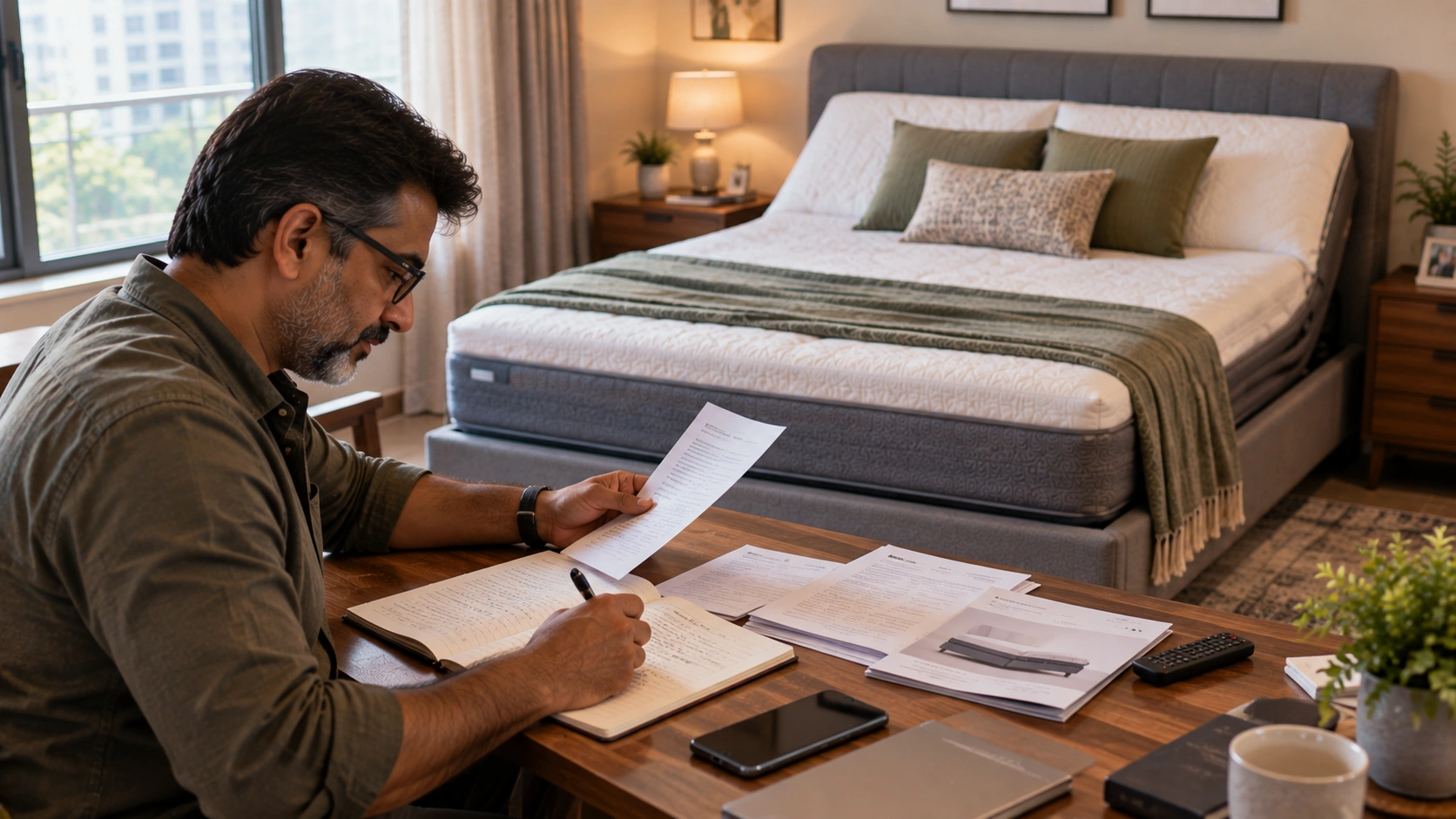 Adjustable bed warranty and after-sales support documents.