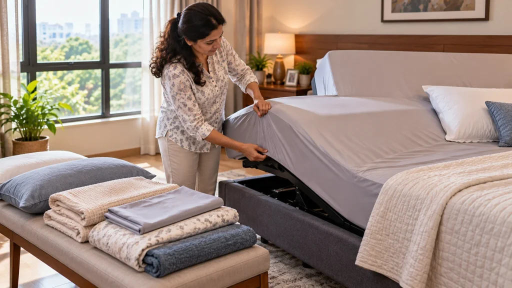 Choosing the right sheets and bedding for an adjustable bed